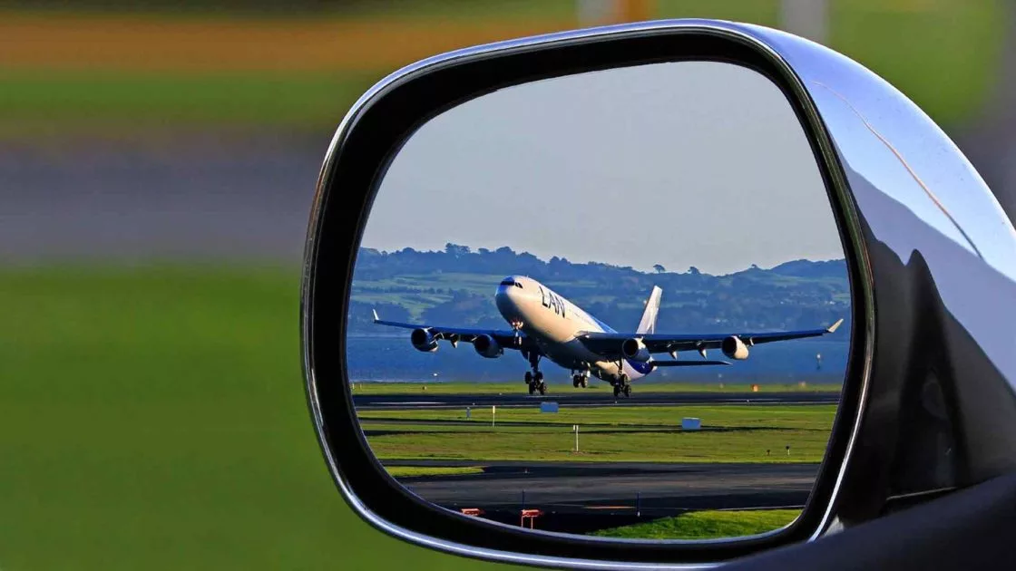 Image of a airplane taking off in a wing mirror of a car. Shannon Springs Hotel is located just a quick 5 minutes from Shannon Airport. This airport hotel with parking offers ample car parking space and different options to get to and from the airport, making it one of the best places to stay in County Clare, Ireland.
